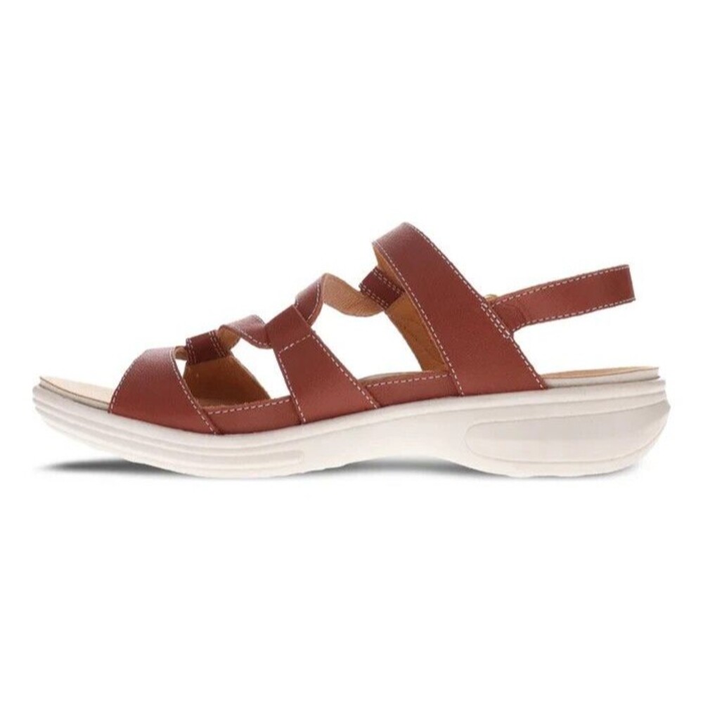 Women's Revere Emerald Strappy Leather Sandal Cognac- SZ 12W, NIB